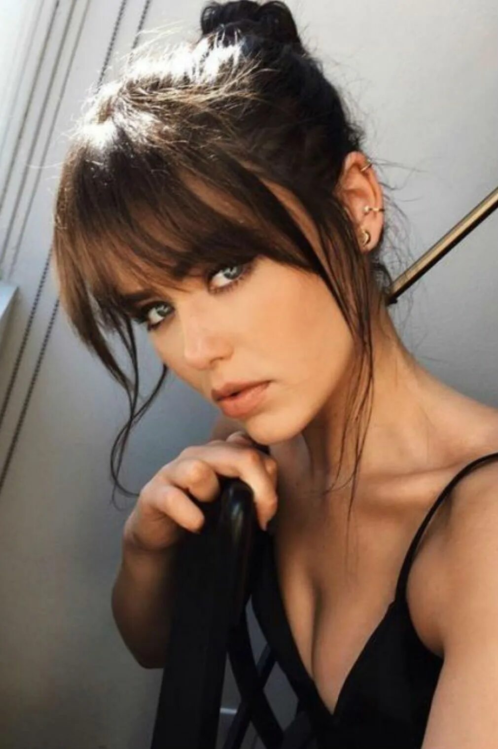 Креативная челка на средние волосы фото Épinglé sur idée coiffure