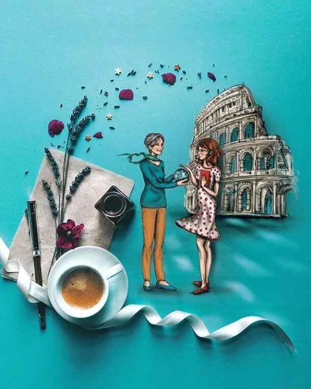 Креативная картинка хорошего дня Pin on Café - Thé - Chocolat chaud - Boissons Illustration, Coffee artwork, Coff
