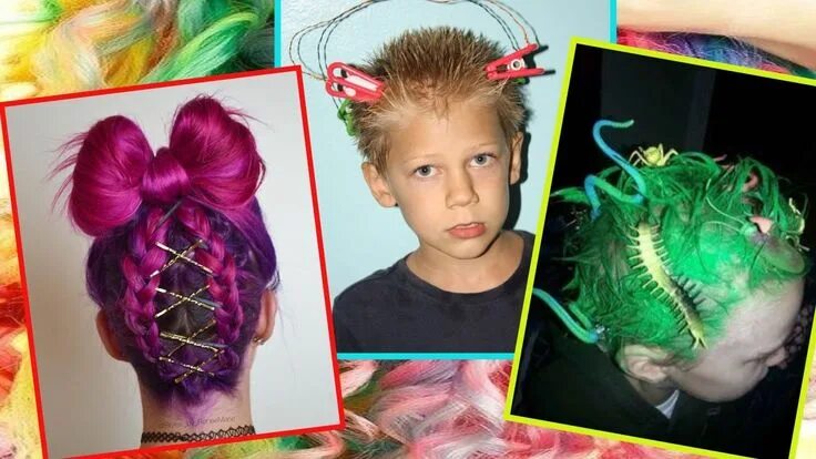 Креативная прическа для девочки 30 Ideas for Crazy Hair Day at School for Girls and Boys Crazy hair days, Crazy 