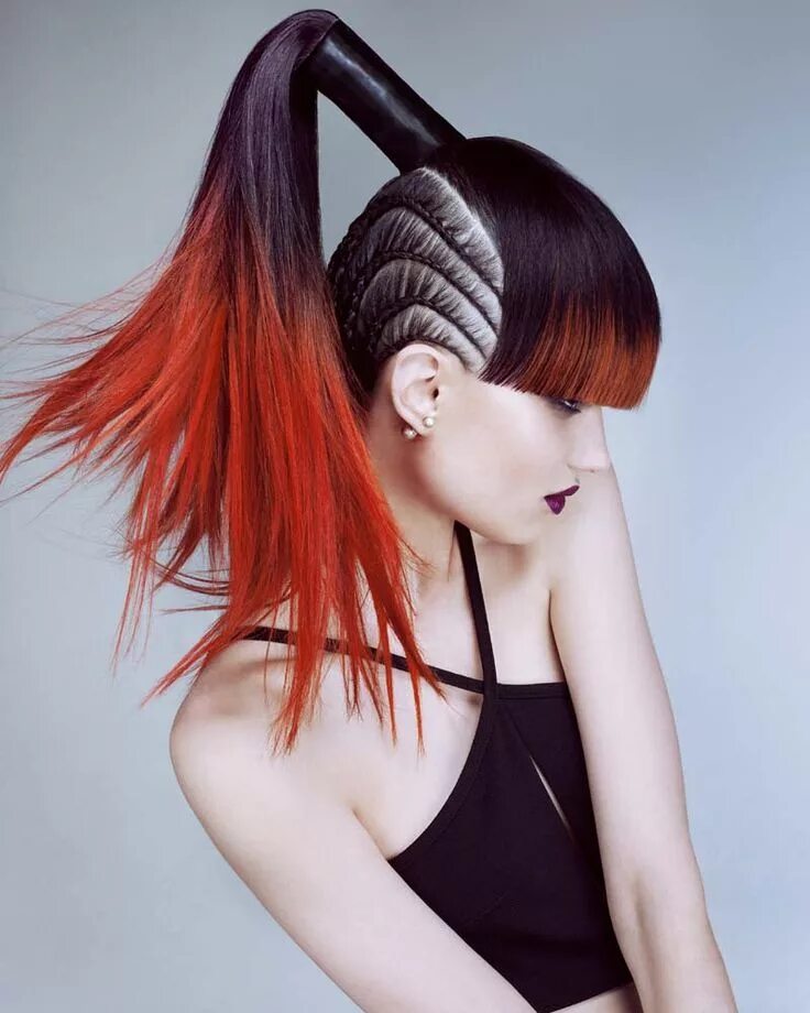Креативная прическа женская на средние волосы Eye-catching, Stimulating Hairdressing by Rush Artistic Team Artistic hair, High