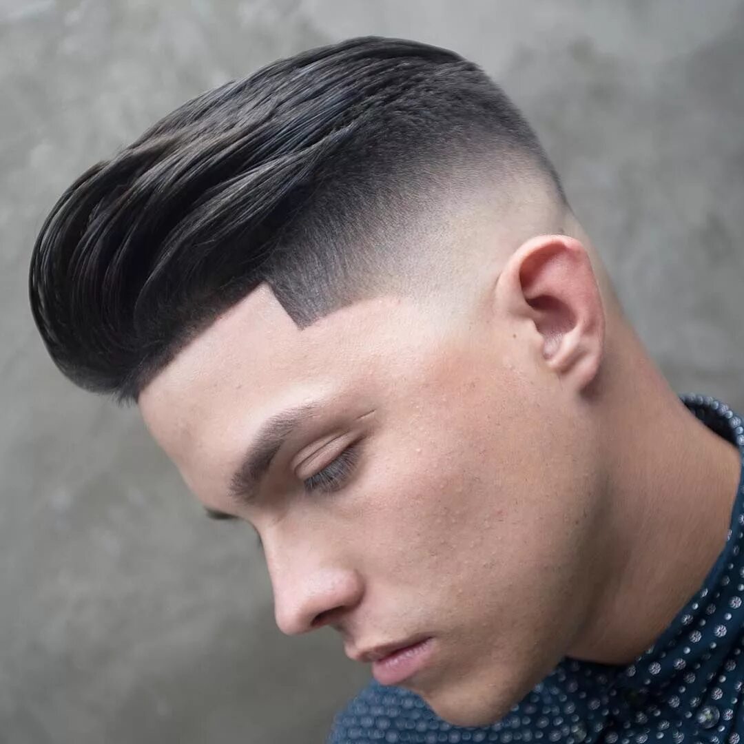 Креативная стрижка мужская Cool high fade pomp with texture and a line up #menshair #menshaircuts #menshair