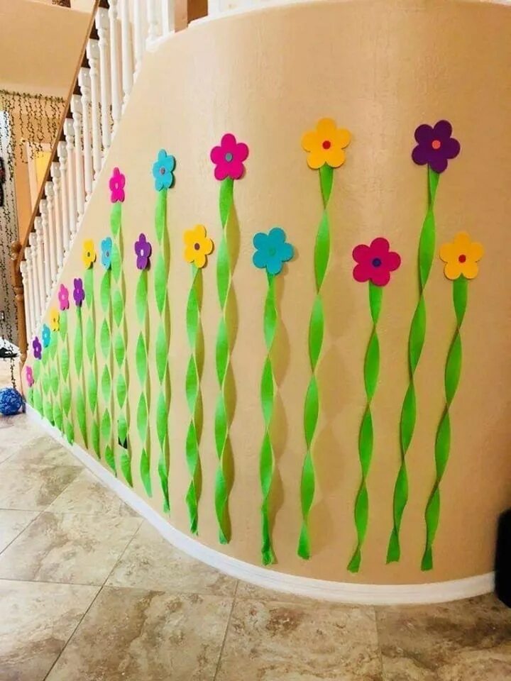 Креативное оформление детского сада decoration for party Flower crafts, Crafts for kids, Paper flowers craft