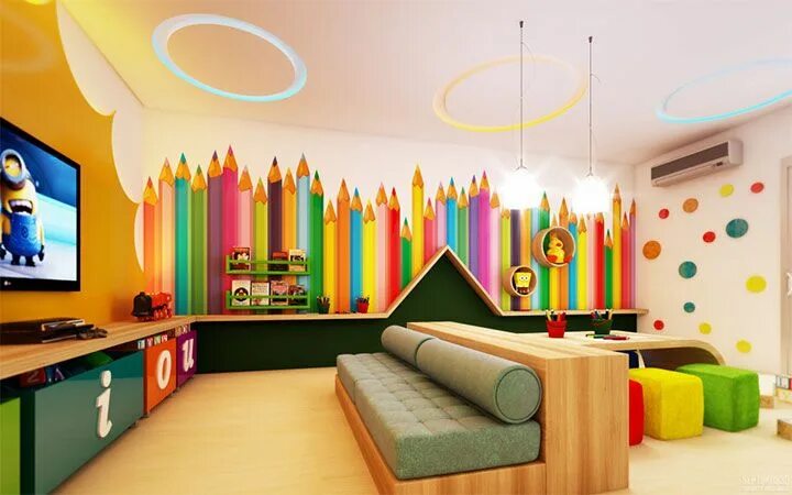 Креативное оформление детского сада Creating a Visual Impact with Wall Treatments for Kids - Mindful Design Consulti