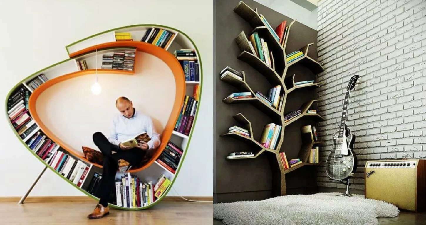 Креативное оформление фото Книголюбы, хэй! :) 13 самых оригинальных книжных полок, которых точно ни у кого 