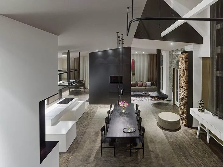 Креативные дизайнеры интерьера Двухуровневое жилое пространство Loft ESN - HQROOM Loft interior design, Loft in