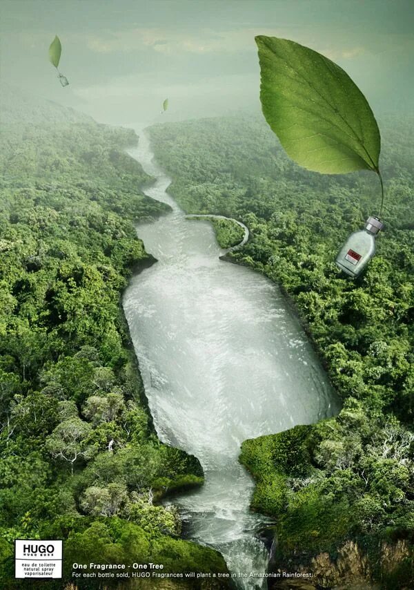 Креативные фото воды Hugo - One Fragrance, One Tree on Behance Creative advertising design, Creative 