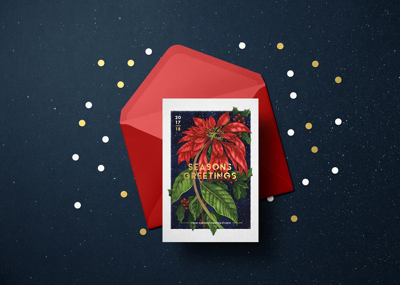 Креативные открытки фото Seasons Greetings Card (2) Images :: Behance