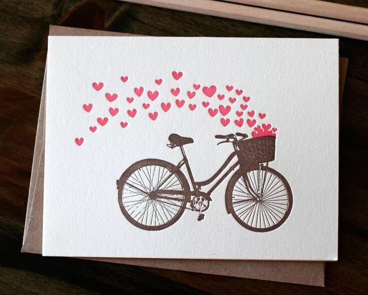 Креативные открытки фото letterpress Archives - Brooklyn Makers Bicycle art, Bike art, Valentines