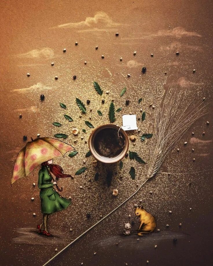 Креативные позитивные картинки Coffee Rituals and Illustrated Compositions by Cinzia Bolognesi