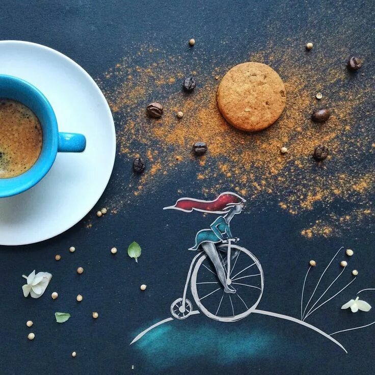 Креативные позитивные картинки I Draw Cute Illustrations While Having My Morning Coffee Кофейные иллюстрации, К