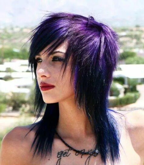 Креативные стрижки на длинные волосы 2024 Trendy Purple Scene Hair Ideas for a Bold Look