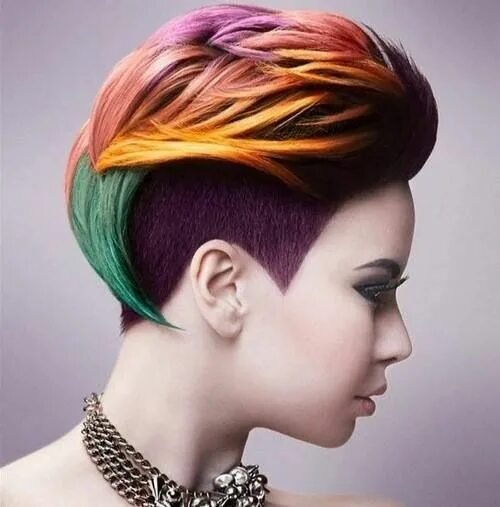 Креативные стрижки волосы женские Wicked colors rainbows short under cut Bright hair, Short hair styles, Hot hair 