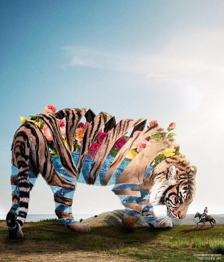 Креативные животные фото Adobe Photoshop (@photoshop) on Instagram: "See the colorful world inside a tige