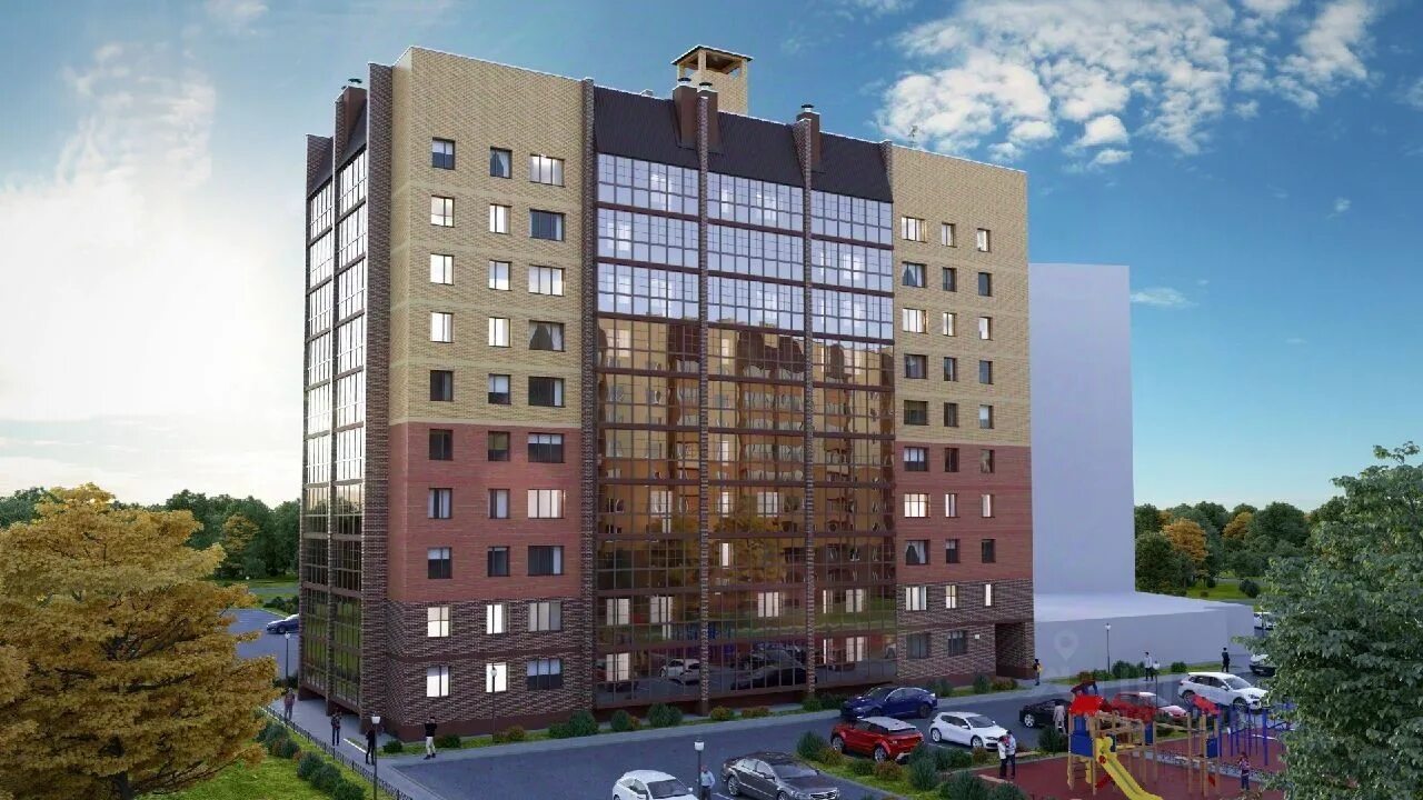Кречетников парк хорошая ул 5 калуга фото Купить однокомнатную квартиру 42.8м² ул. Фомушина, Калуга, Калужская область, Ле
