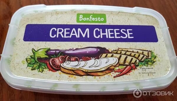 Крем чиз фото Отзыв о Сыр Bonfesto Cream Cheese Обычный крем-чиз, густой , с творожной кислинк