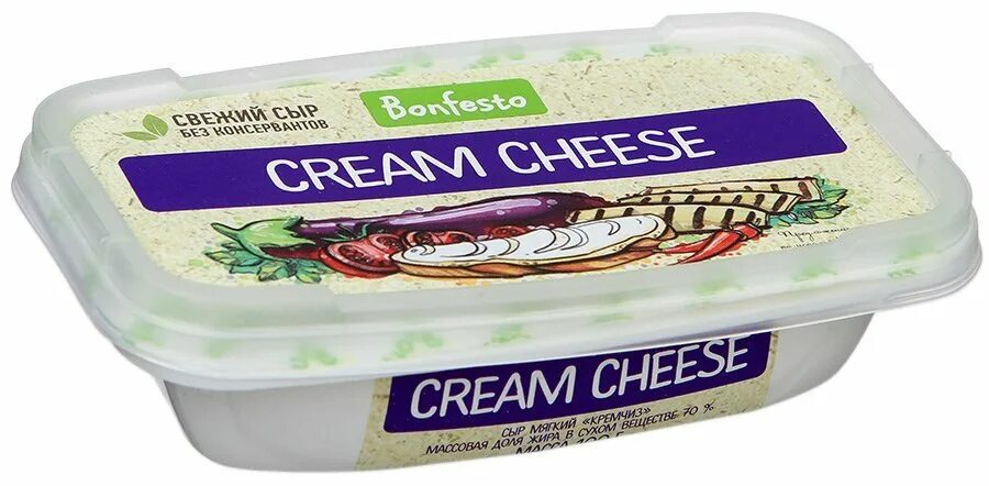 Крем чиз купить фото Сыр Bonfesto Сream Cheese мягкий 70%, 100г - купить в Екатеринбурге с доставкой.