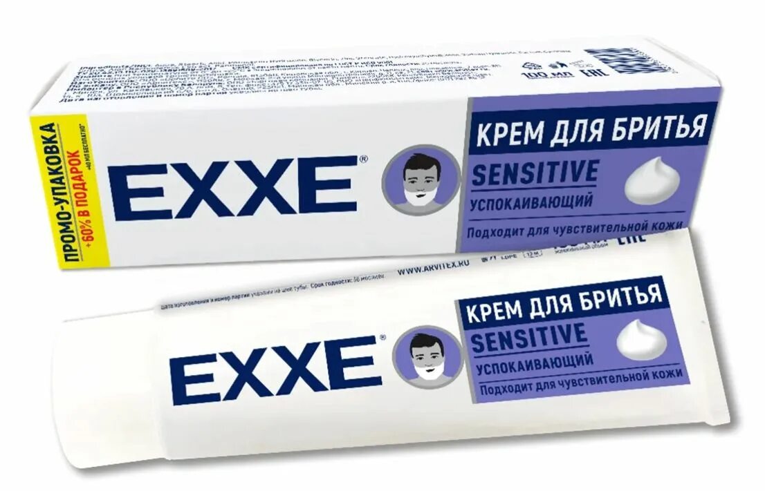 Крем для бритья фото EXXE Крем для бритья, sensitive, 100 мл - купить с доставкой по выгодным ценам в