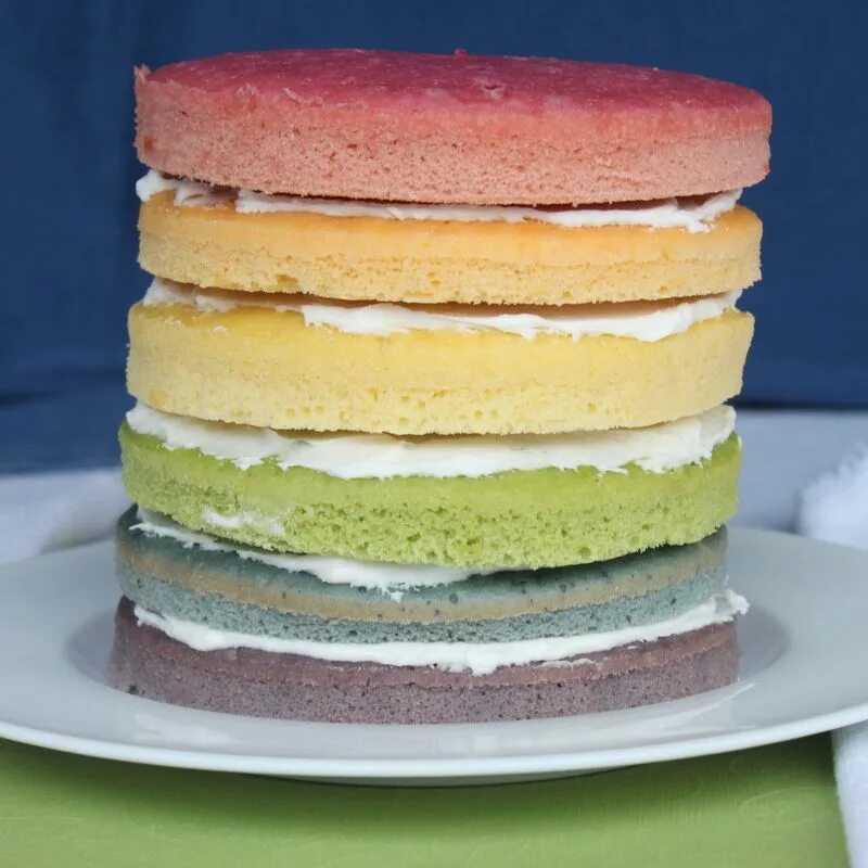 Крем для коржей рецепт с фото Rainbow Cake with Natural Dyes for the DailyBuzz Moms 9 × 9 Recipe Savoury cake,