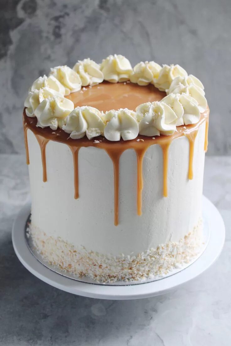 Крем для оформления торта сверху Coconut and salted caramel - one of my favourite flavour combinations Cake, Swee