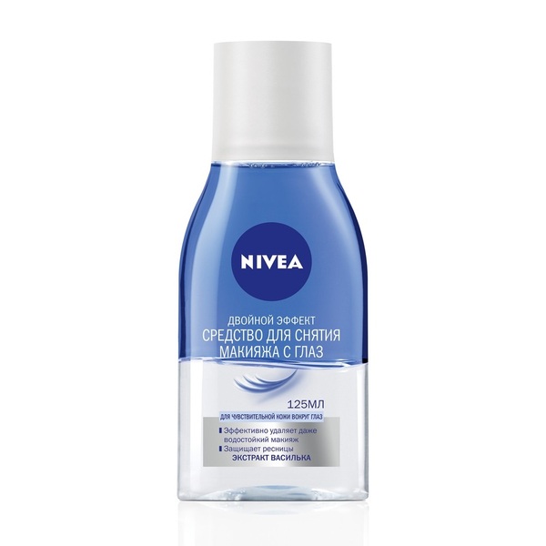 Крем для снятия макияжа Средство для снятия стойкого макияжа с глаз Nivea Двойной эффект, для чувствител