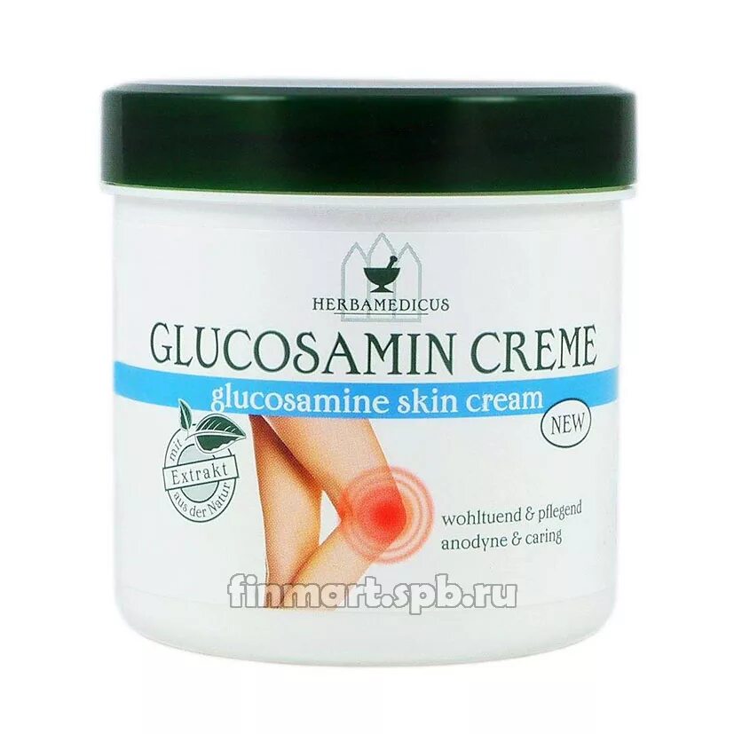 Крем для суставов фото Крем с глюкозамином для суставов Herbamedicus Glucosamin cream - 250 мл. Товары 