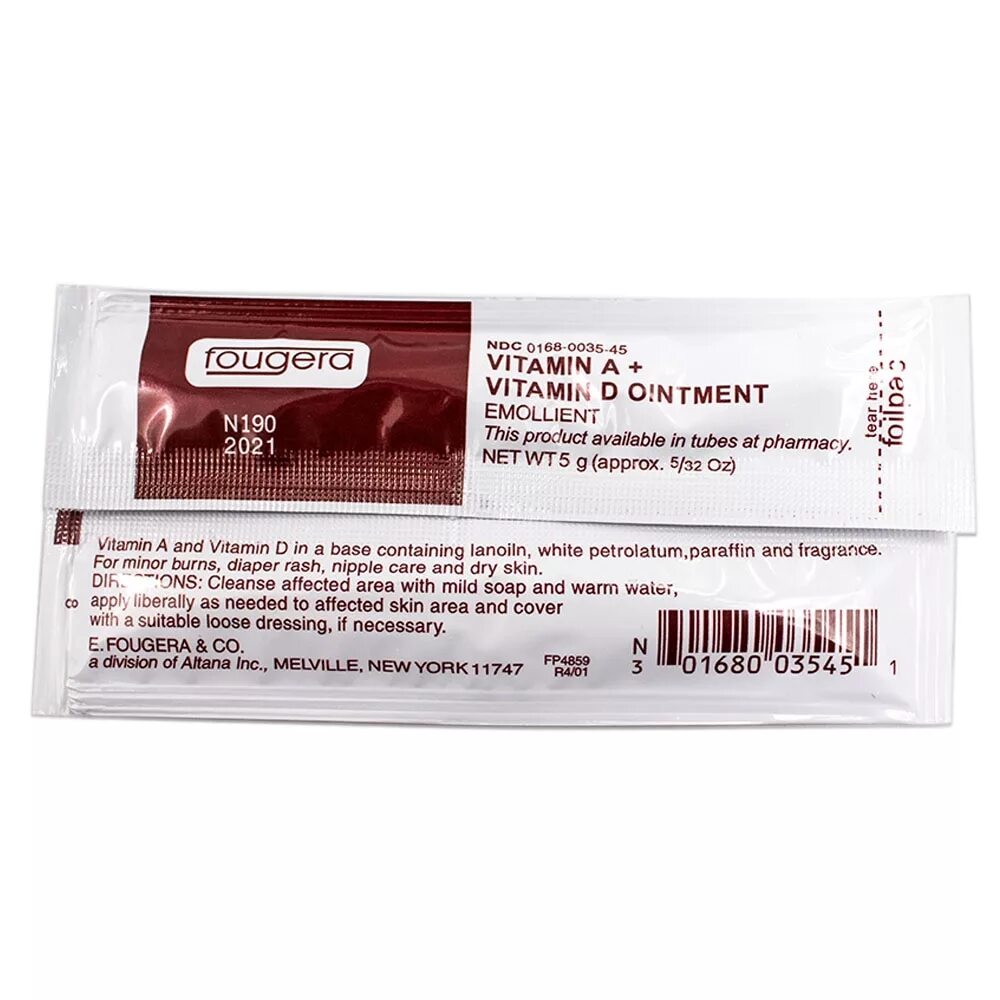Крем для татуажа Крем для ухода (заживления) Fougera Vitamin A + D, срочная доставка по Москве и 
