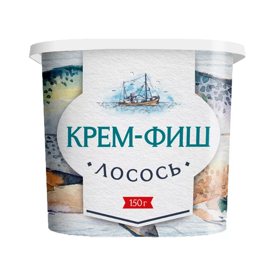 Крем фиш фото Паста рыбная Крем-фиш лосось 150гр пл/ст 1/6 Европром - Консервация рыбная