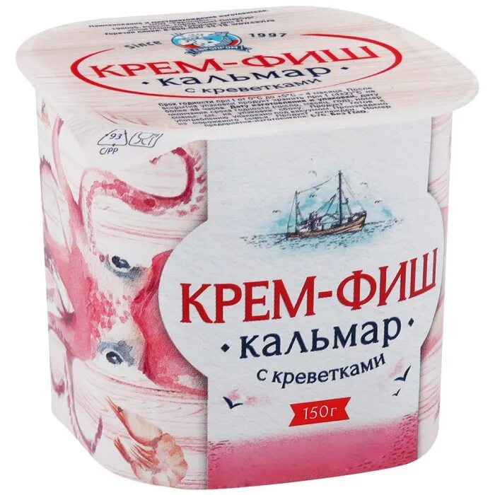 Крем фиш фото Паста рыбная Крем-Фиш кальмар-креветки 150г купить с доставкой на дом по Екатери