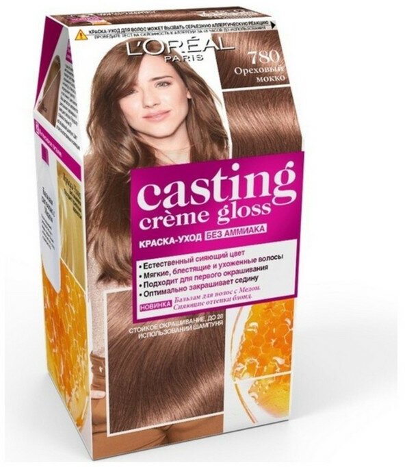 Крем кастинг лореаль фото красок L'Oreal Paris Casting Creme Gloss стойкая краска-уход для волос, 780 ореховый мо