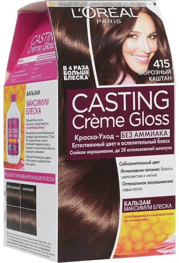Крем кастинг лореаль фото красок L'Oreal Paris Casting Creme Gloss стойкая краска-уход для волос, 7304 пряная кар