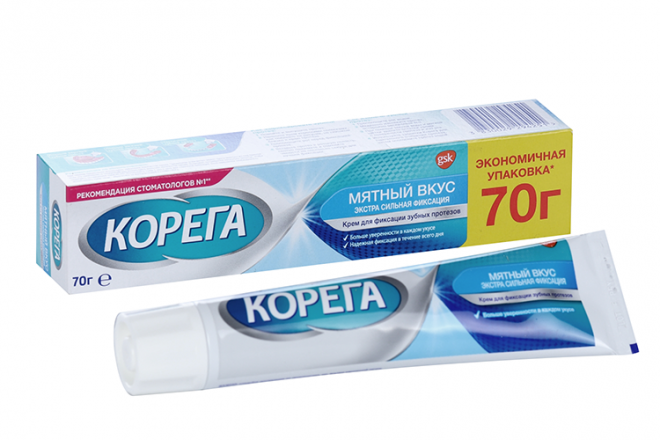 Крем корега фото Крем Корега Экстра сильный мятн д/зуб протезов, 70 г - купить по цене 626 руб. в