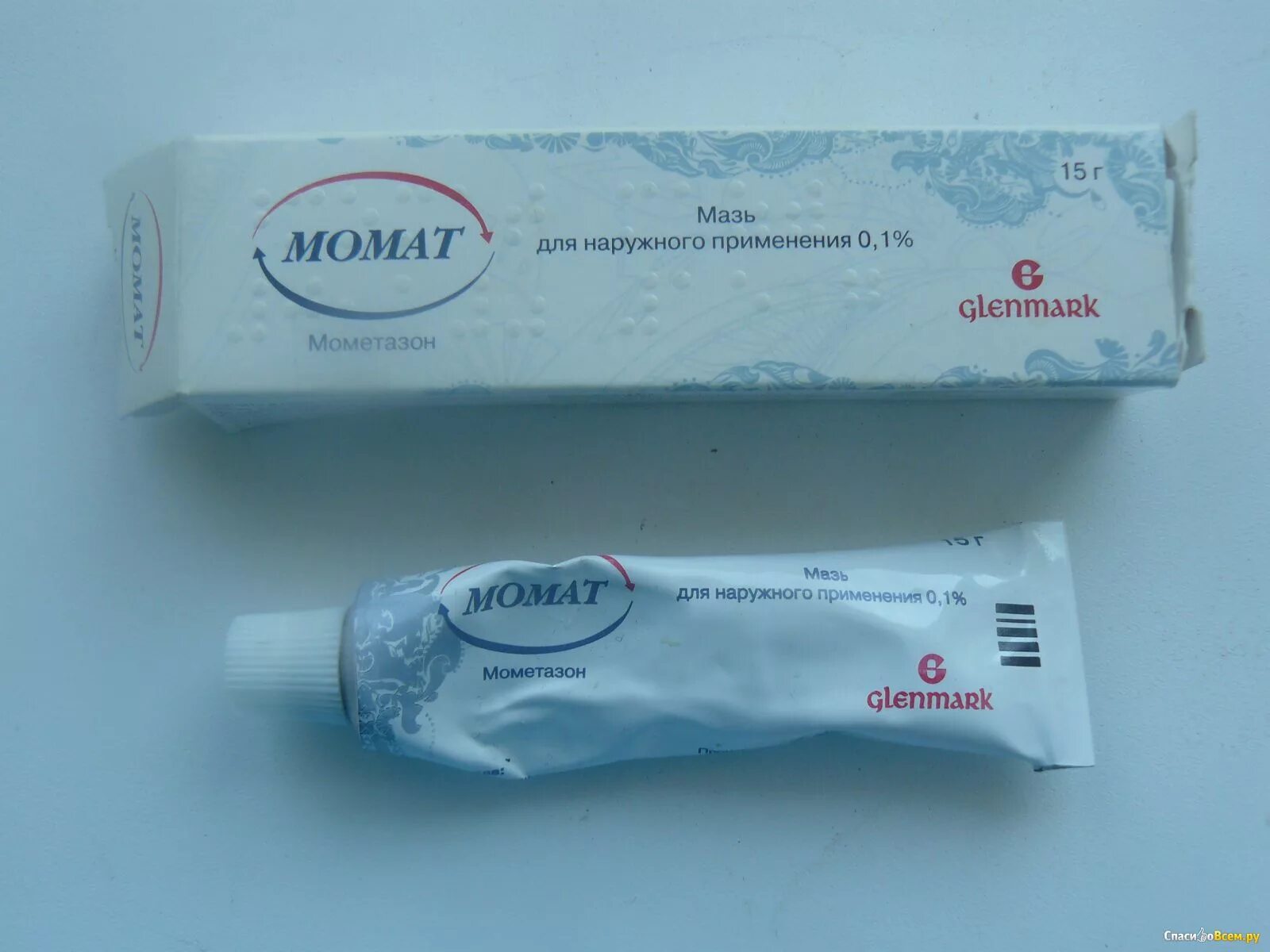 Крем мазь фото Отзыв про Крем Момат "Glenmark": "Помогает справиться с проблемой" Дата отзыва: 