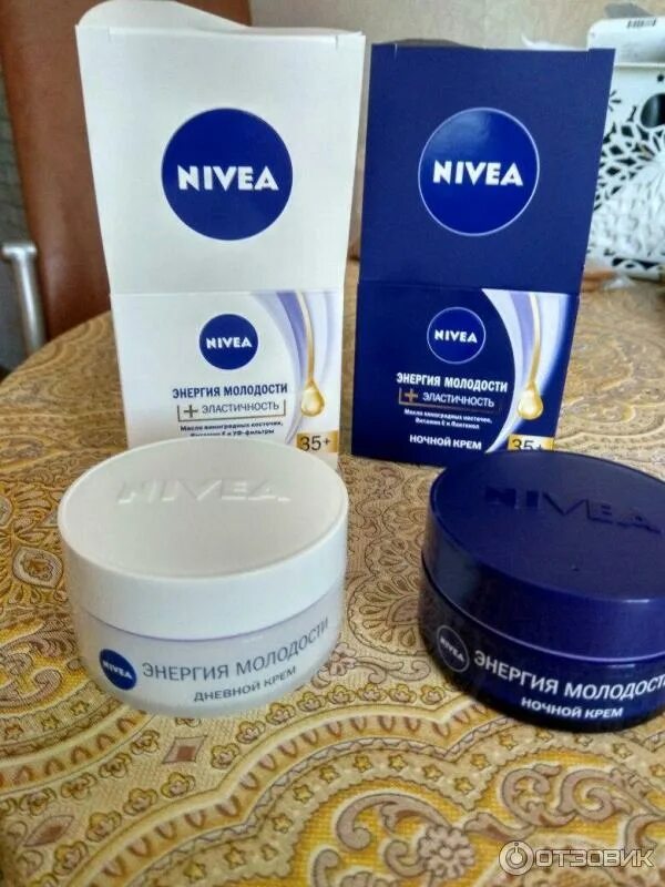 Крем nivea фото Отзыв о Дневной и ночной крем для лица Nivea "Энергия молодости" Крем обладает п