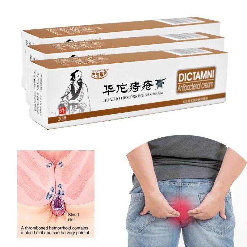 Крем от геморроя фото 5pcs/lot Huatuo Hemorrhoids Ointment Chinese Cream Medical Herbal Cream Internal