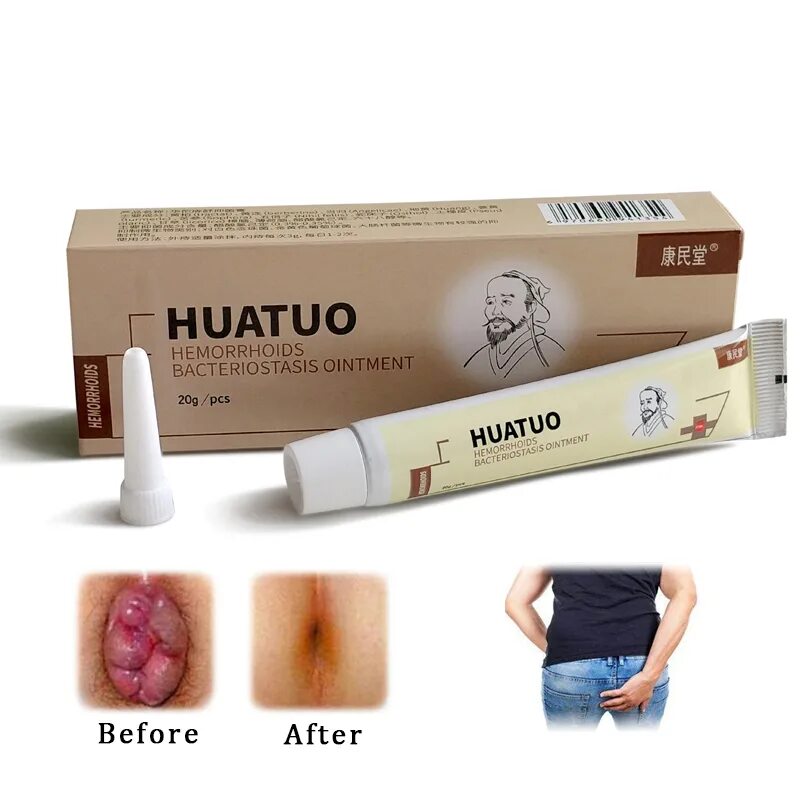 Крем от геморроя фото 2Pcs/lot Chinese Plaster Hua Tuo Hemorrhoids Ointment Cream Pain Relief Internal