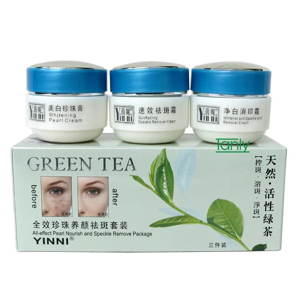 Крем от пигментных пятен отзывы фото YINNI Green tea anti freckle skin care whitening cream for face remove pigment (