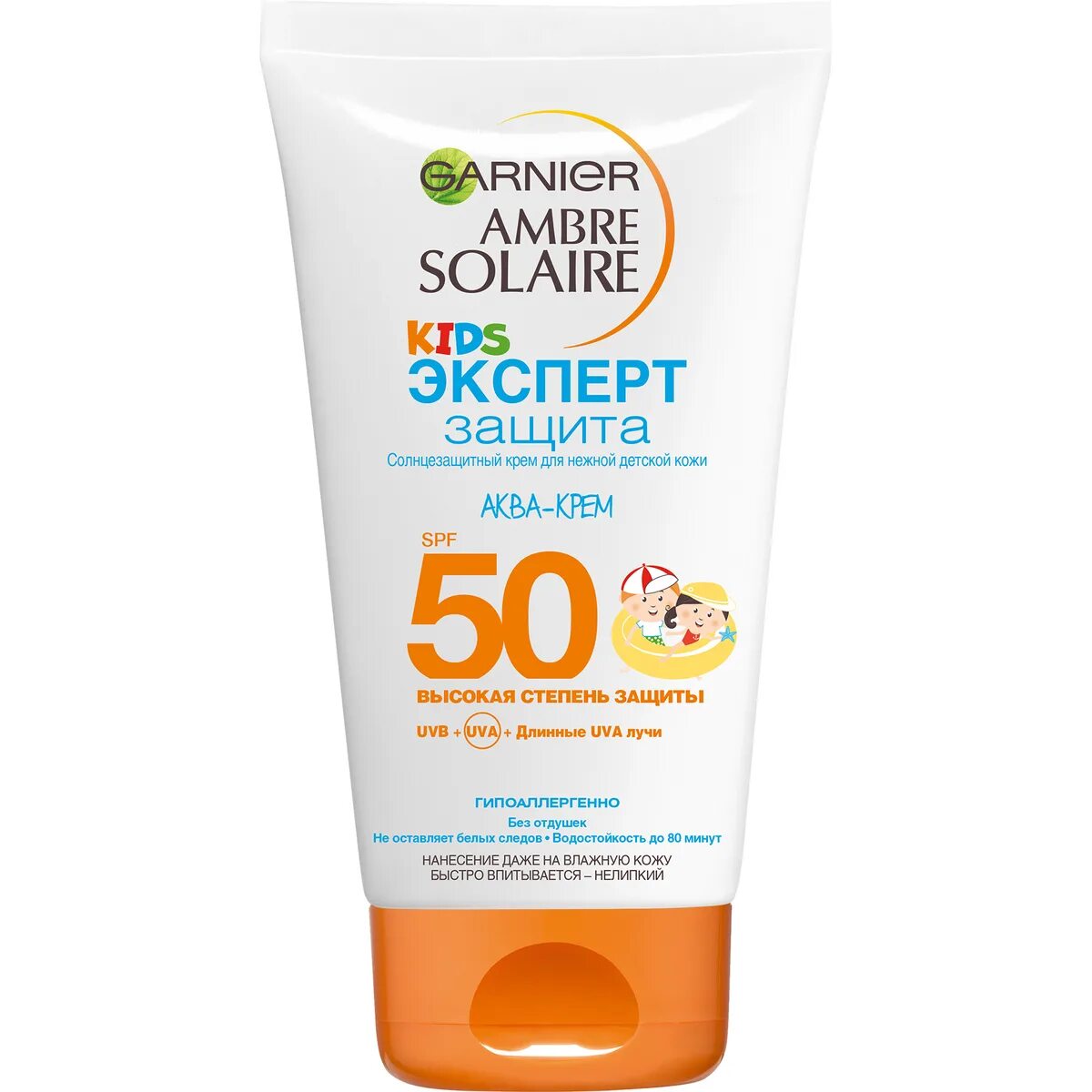 Крем от солнца фото Garnier Детский водостойкий солнцезащитный Аква-Крем Ambre Solaire "Эксперт Защи