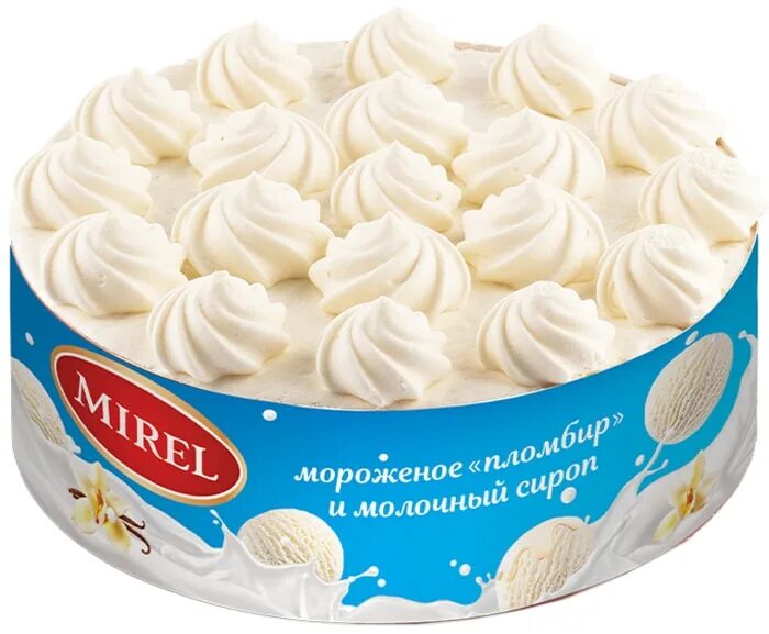Крем пломбирный фото Торт Mirel Пломбирный 750г - купить с доставкой в Vprok.ru Перекрёсток по цене 4