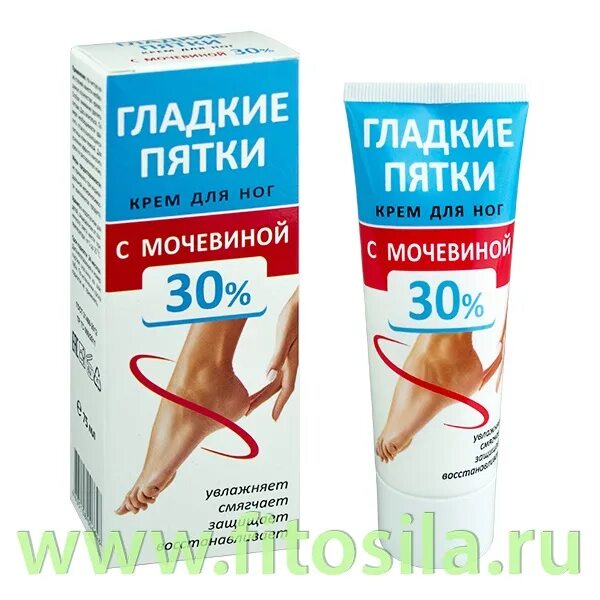 Крем с мочевиной для пяток фото Крем для ног "Гладкие пятки" с мочевиной 30% туба 75мл "МедикоМед" купить, отзыв
