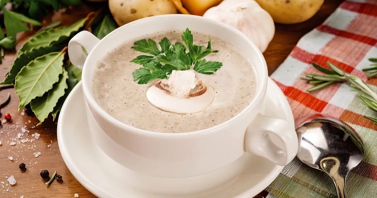 Крем суп фото Сырный крем-суп с шампиньонами рецепт - Французская кухня: Супы. "Еда"