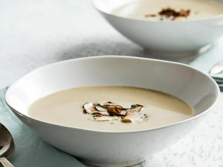 Крем суп из шампиньонов фото рецепт Creamy Two-Mushroom Soup Recipe Food network recipes, Stuffed mushrooms, Mushroo