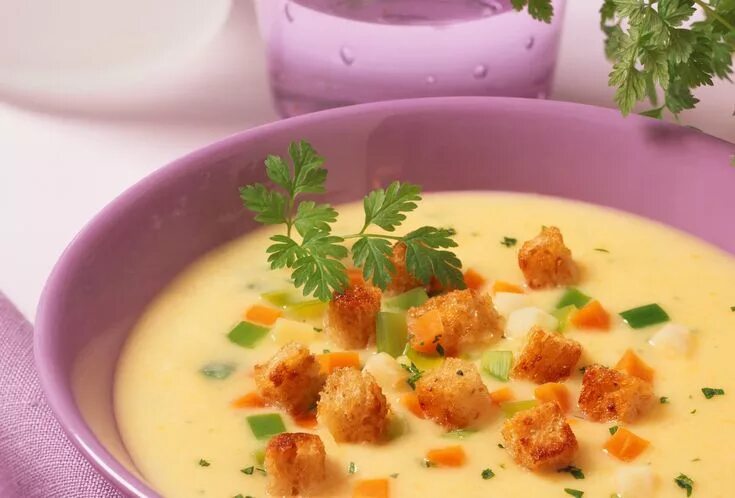 Крем суп из сыра фото Feine Kartoffelsuppe mit Croûtons Rezept (mit Bildern) Kartoffelsuppe, Rezepte, 