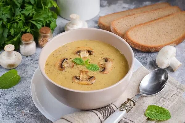 Крем суп с грибами фото Суп-пюре из шампиньонов быстро и очень вкусно - классический пошаговый рецепт с 