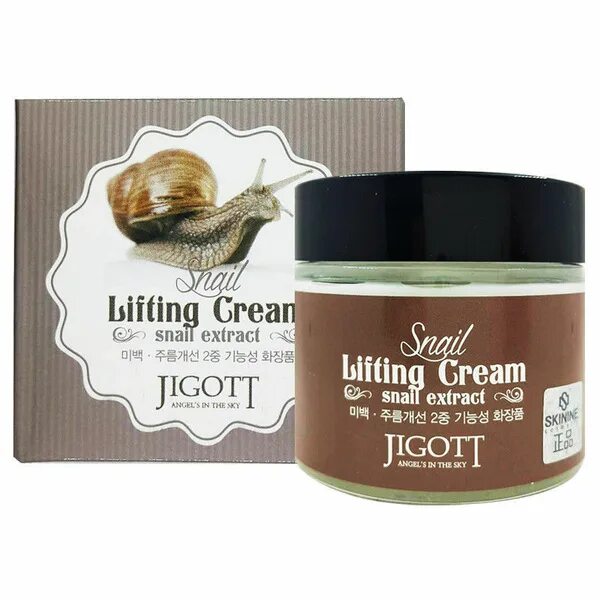 Крем улитка фото Jigott Крем для лица с улиточным муцином Lifting Cream Snail Extract 70 мл - куп