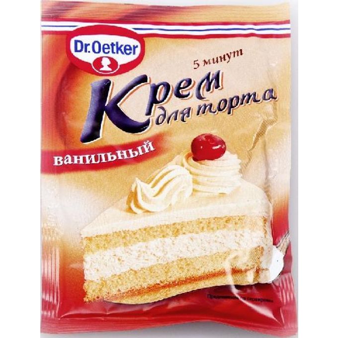 Крем ванильный фото Крем Dr.Oetker ванильный для торта 50 г х 5 шт - купить с самовывозом в СберМарк