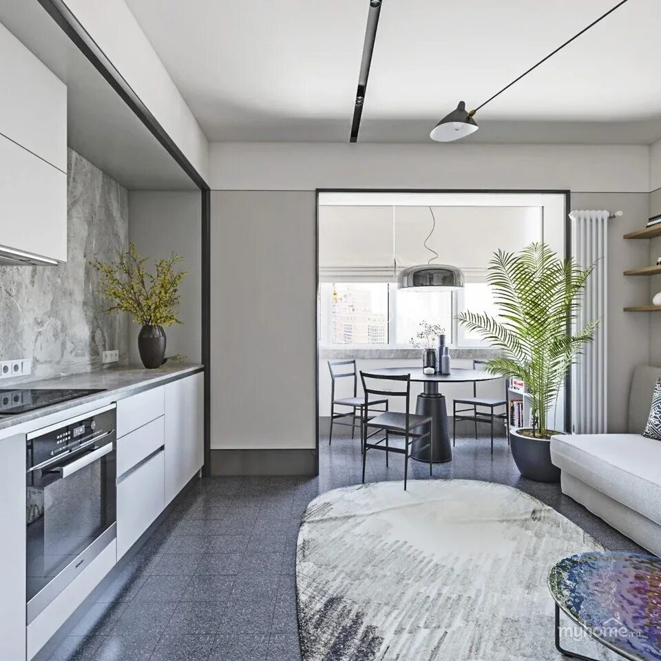 Крупные дизайн студии Kitchen interior 25 m (44 Photos)