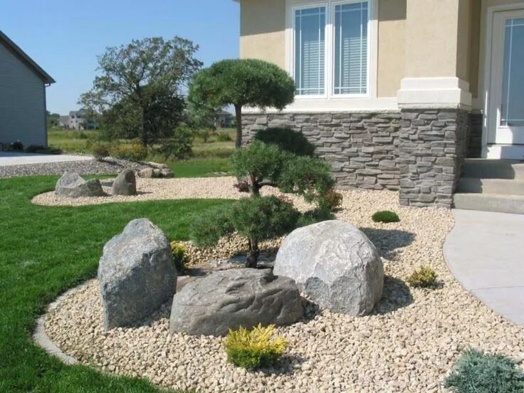 Крупный камень для ландшафтного дизайна Use Landscaping Rocks to make your garden look lively modern landscaping rocks -