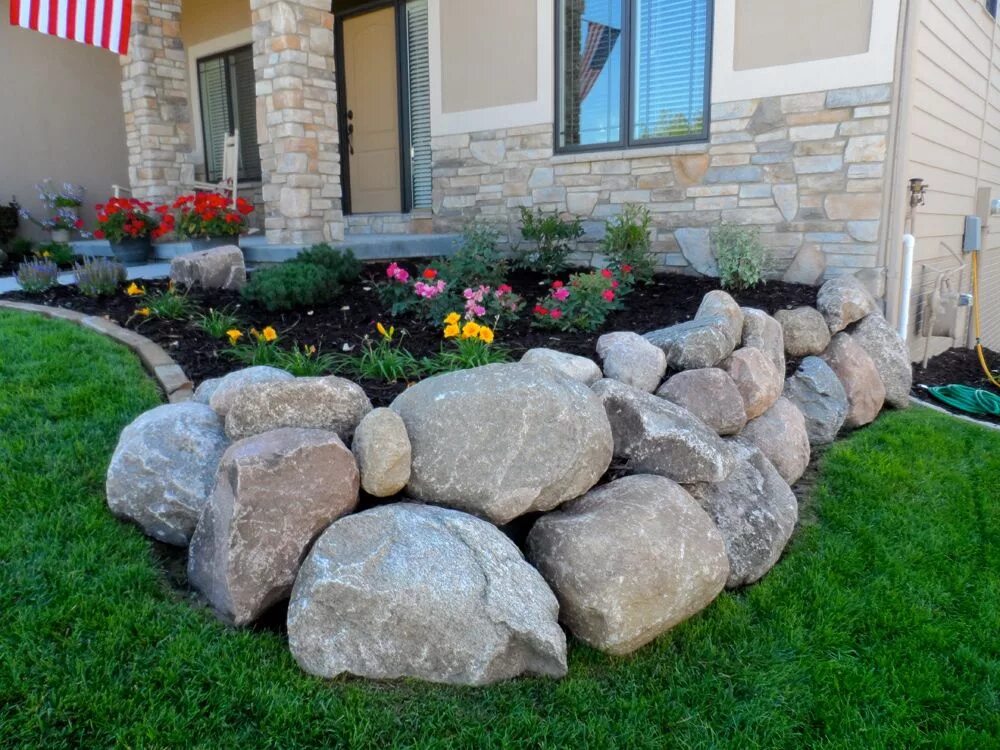 Крупный камень для ландшафтного дизайна Landscaping Landscaping with rocks, Landscaping retaining walls, Backyard landsc