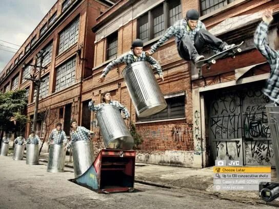 Крутая реклама фото JVC: Choose Later, Skate Print advertising, Creative advertising, Outdoor advert