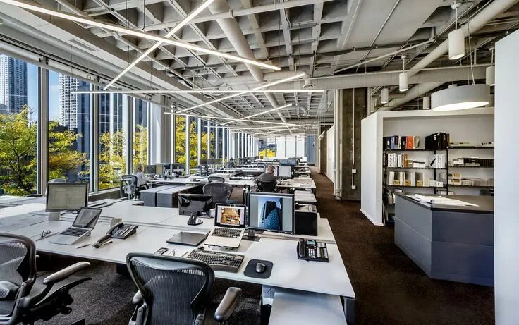 Крутое фото в офисе сити GREC Architects Offices - Chicago Office Snapshots Architect office design, Open